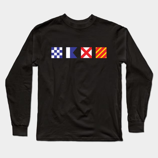 N - A - V - Y Spelled out in Signal Flags Long Sleeve T-Shirt by hobrath